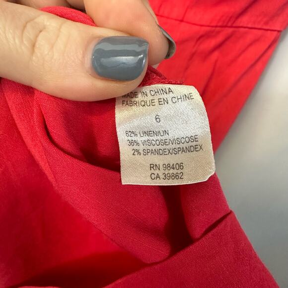 Theory Pink Strapless Linen Blend Pockets Mini Dress Sundress Cocktail 6 - Picture 6 of 6